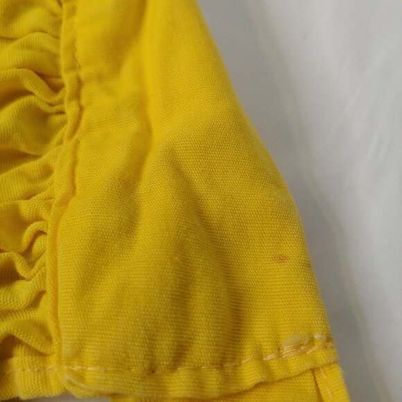 Vintage 1960's Apron Bright Yellow Lined Orange Blue Green Plaid Retro Kitchen - Picture 5 of 7